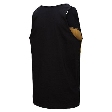 Men's Mitchell & Ness Black New Orleans Saints Retro Colorblock Tank Top