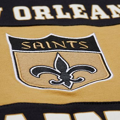Men's Mitchell & Ness Black New Orleans Saints Retro Colorblock Tank Top