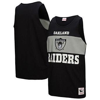 Men's Mitchell & Ness Black Oakland Raiders Retro Colorblock Tank Top