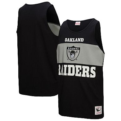 Men's Mitchell & Ness Black Oakland Raiders Retro Colorblock Tank Top