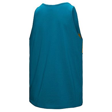Men's Mitchell & Ness Teal Jacksonville Jaguars Retro Colorblock Tank Top