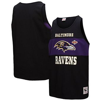 Men's Mitchell & Ness Black Baltimore Ravens Retro Colorblock Tank Top