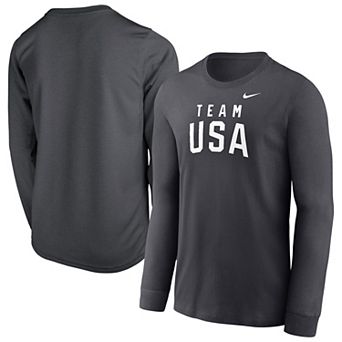 Youth Nike Anthracite Team USA Legend Long Sleeve T-Shirt