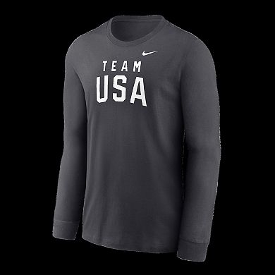 Youth Nike Anthracite Team USA Legend Long Sleeve T-Shirt