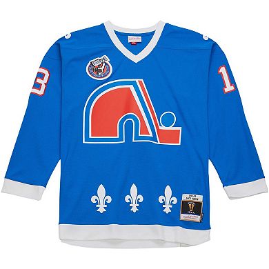 Men's Mitchell & Ness Mats Sundin Blue Quebec Nordiques Vintage Hockey 1992/93 Blue Line Player Jersey