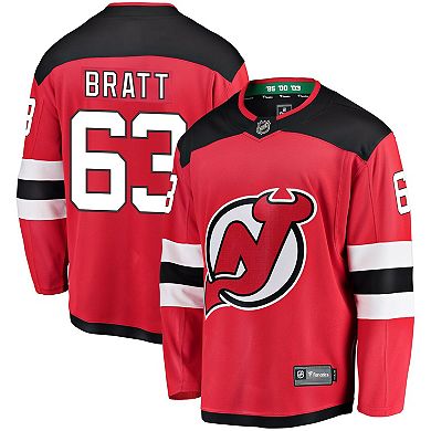 Men's Fanatics Jesper Bratt Red New Jersey Devils Home Breakaway Player Jersey