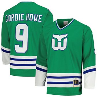 Men's Mitchell & Ness Gordie Howe Green Hartford Whalers 1979/80 Blue Line Player Jersey