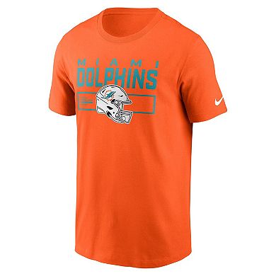 Men's Nike Orange Miami Dolphins Primetime Helmet Essential T-Shirt