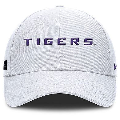 Men's Nike White LSU Tigers 2025 On-Field Rise Performance Adjustable Hat