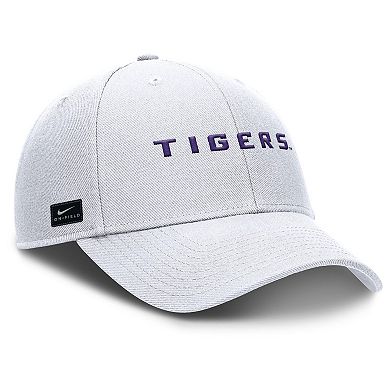 Men's Nike White LSU Tigers 2025 On-Field Rise Performance Adjustable Hat