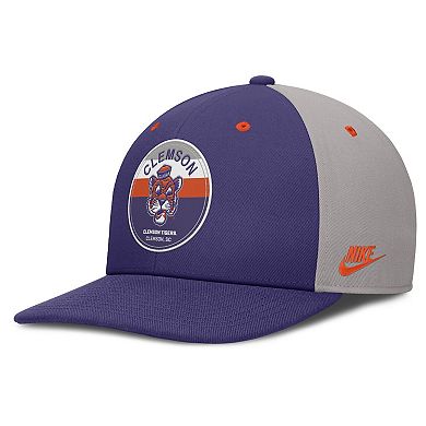 Men's Nike Purple/Gray Clemson Tigers Prep Pro Performance Snapback Hat