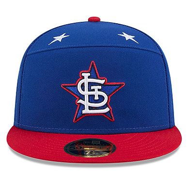 Men's New Era Blue/Red St. Louis Cardinals 2025 MLB All-Star Game Workout Side Patch 59FIFTY Fitted Hat
