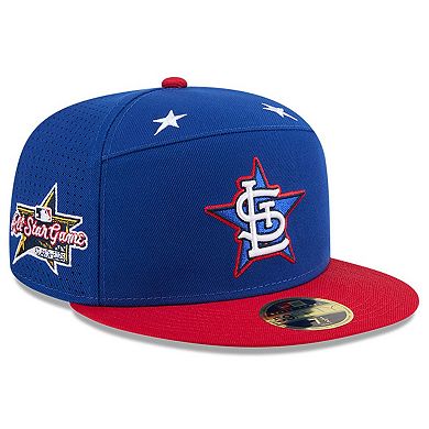 Men's New Era Blue/Red St. Louis Cardinals 2025 MLB All-Star Game Workout Side Patch 59FIFTY Fitted Hat