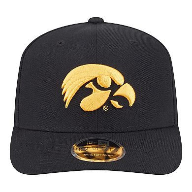 Men's New Era Black Iowa Hawkeyes Team Collective 9SEVENTY Stretch-Snap Adjustable Hat