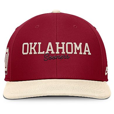 Men's Nike Crimson/Cream Oklahoma Sooners Pro Legacy Script Snapback Hat