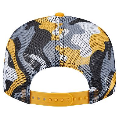 Men's New Era Black/Gold Pittsburgh Penguins Camo Meshback 9FIFTY Snapback Hat