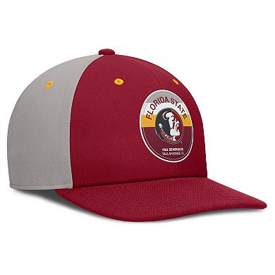 Men's Nike Garnet/Gray Florida State Seminoles Prep Pro Performance Snapback Hat