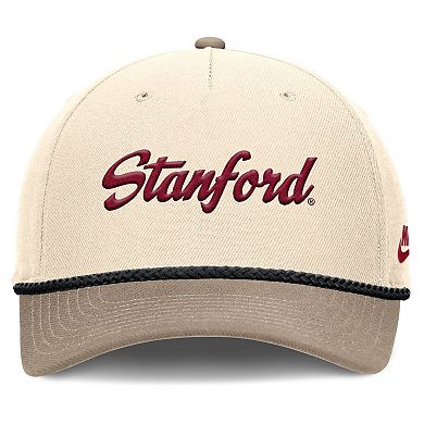 Men's Nike Natural Stanford Cardinal Rise Legacy Throwback Logo Adjustable Hat