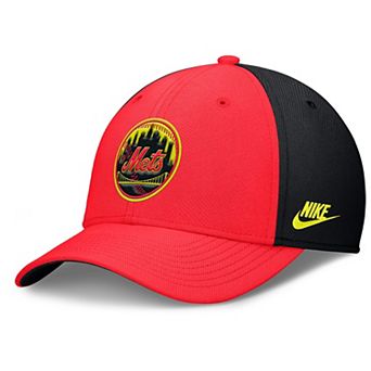Men's Nike Crimson/Black New York Mets Neon 90s Rise SwooshFlex Hat