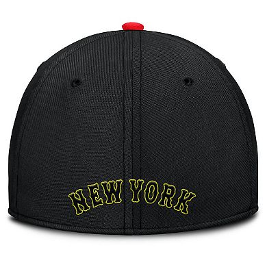 Men's Nike Crimson/Black New York Mets Neon 90s Rise SwooshFlex Hat