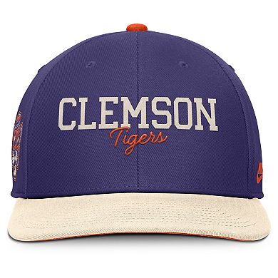 Men's Nike Purple/Cream Clemson Tigers Pro Legacy Script Snapback Hat