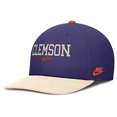 Men's Nike Purple/Cream Clemson Tigers Pro Legacy Script Snapback Hat