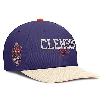 Men's Nike Purple/Cream Clemson Tigers Pro Legacy Script Snapback Hat