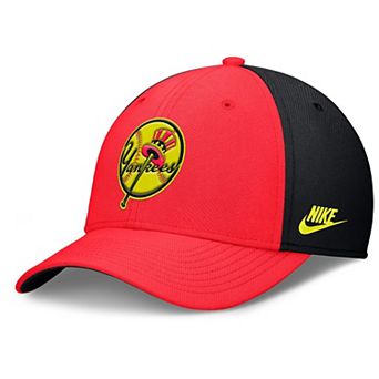 Men's Nike Crimson/Black New York Yankees Neon 90s Rise SwooshFlex Hat