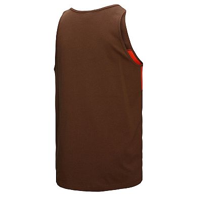 Men's Mitchell & Ness Brown Cleveland Browns Retro Colorblock Tank Top
