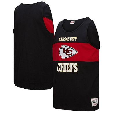 Men's Mitchell & Ness Black Kansas City Chiefs Retro Colorblock Tank Top