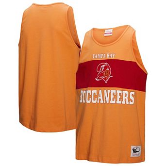 Men's Mitchell & Ness Orange Tampa Bay Buccaneers Retro Colorblock Tank Top