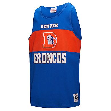 Men's Mitchell & Ness Royal Denver Broncos Retro Colorblock Tank Top