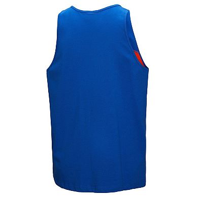 Men's Mitchell & Ness Royal Denver Broncos Retro Colorblock Tank Top