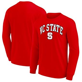 Men's Red NC State Wolfpack Team Logo Long Sleeve T-Shirt
