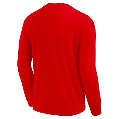 Men's Red NC State Wolfpack Team Logo Long Sleeve T-Shirt
