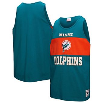 Men's Mitchell & Ness Aqua Miami Dolphins Retro Colorblock Tank Top