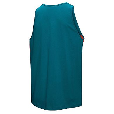 Men's Mitchell & Ness Aqua Miami Dolphins Retro Colorblock Tank Top