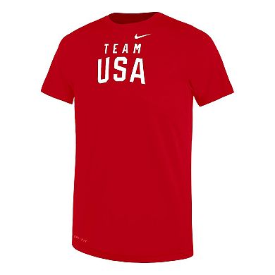 Preschool Nike Red Team USA Legend Performance T-Shirt