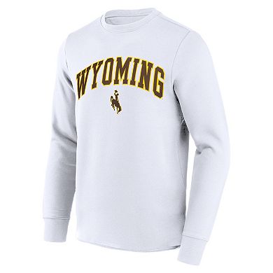 Men's White Wyoming Cowboys Basic Arch Long Sleeve T-Shirt