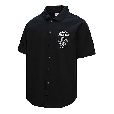 Men's Mitchell & Ness Black Boston Celtics Hardwood Classics Camp Shirt