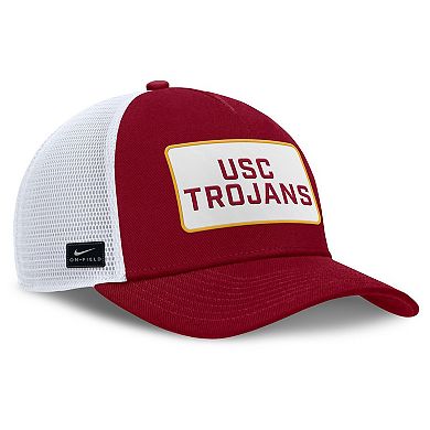 Men's Nike Cardinal/White USC Trojans 2025 On-Field Rise Patch Trucker Adjustable Hat