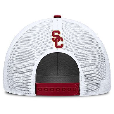 Men's Nike Cardinal/White USC Trojans 2025 On-Field Rise Patch Trucker Adjustable Hat