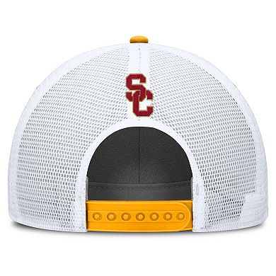 Men's Nike Gold/White USC Trojans 2025 On-Field Rise Patch Trucker Adjustable Hat