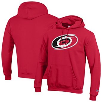 Men's Champion Red Carolina Hurricanes Primary Logo 1-Hit Pullover Hoodie