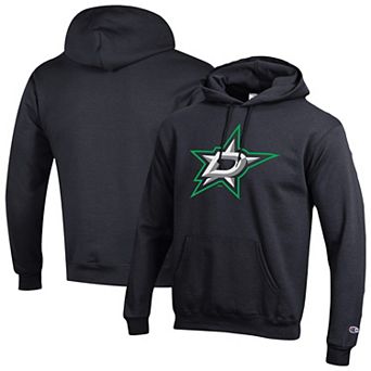 Men's Champion Black Dallas Stars Primary Logo 1-Hit Pullover Hoodie
