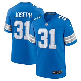 Men's Nike Kerby Joseph Blue Detroit Lions Team Game Jersey