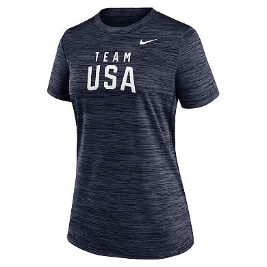 Women's Nike Navy Team USA Velocity Performance T-Shirt