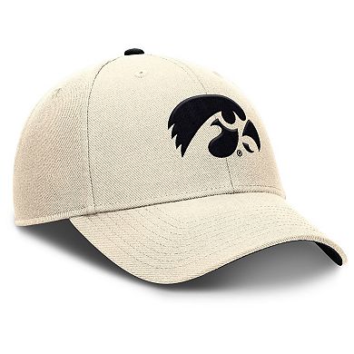 Men's Nike Natural Iowa Hawkeyes Rise Primetime Performance Trucker Adjustable Hat