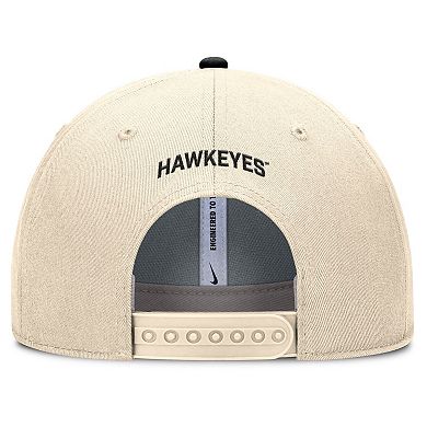 Men's Nike Natural Iowa Hawkeyes Rise Primetime Performance Trucker Adjustable Hat
