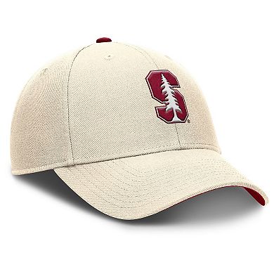 Men's Nike Natural Stanford Cardinal Rise Primetime Performance Trucker Adjustable Hat